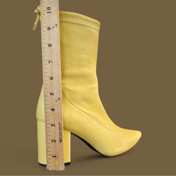 Anine Bing Chloe Yellow Leather Block Heel Boots Size 8 $450 - Picture 11 of 16